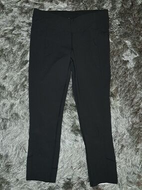 ATHLETA Black Textured Stretch Cropped Yoga Leggings Small
